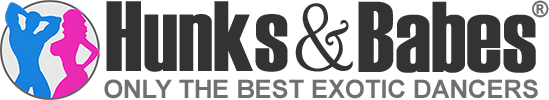 Hunks babes strippers logo